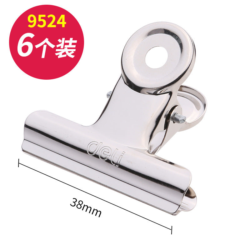 Deli Round Ticket Clip Stainless Steel Ticket Clip Butterfly Clip Metal Clip Iron Clip File Clip Book Clip Test Paper Clip