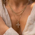 Fashionexportfashion cross necklaceelegant small cross pendant clavicle chain girls atmosphere jewelry necklace