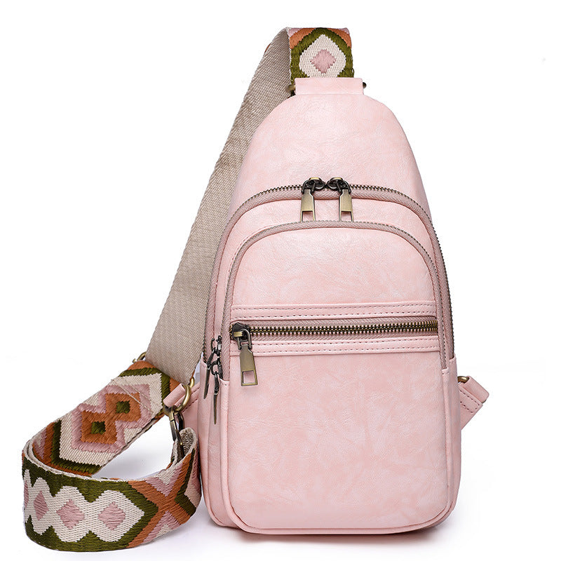Foreign trade bags women's messenger bag new  breast bag women's PU soft leather retro messenger mobile phone change bag
