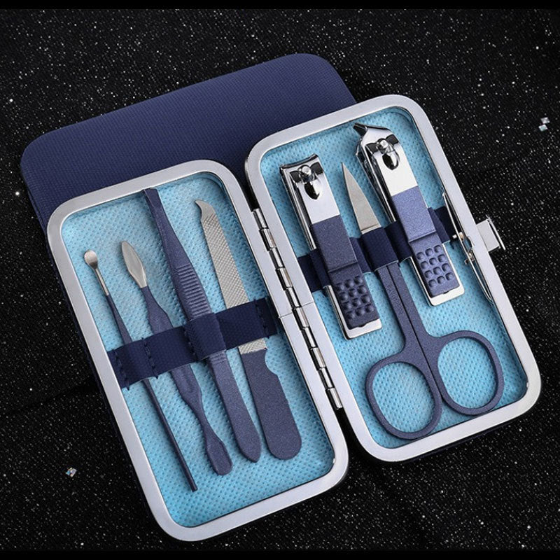 Ready-to-ship stainless steel nail clipper set - blue 18-piece manicure and pedicure kit