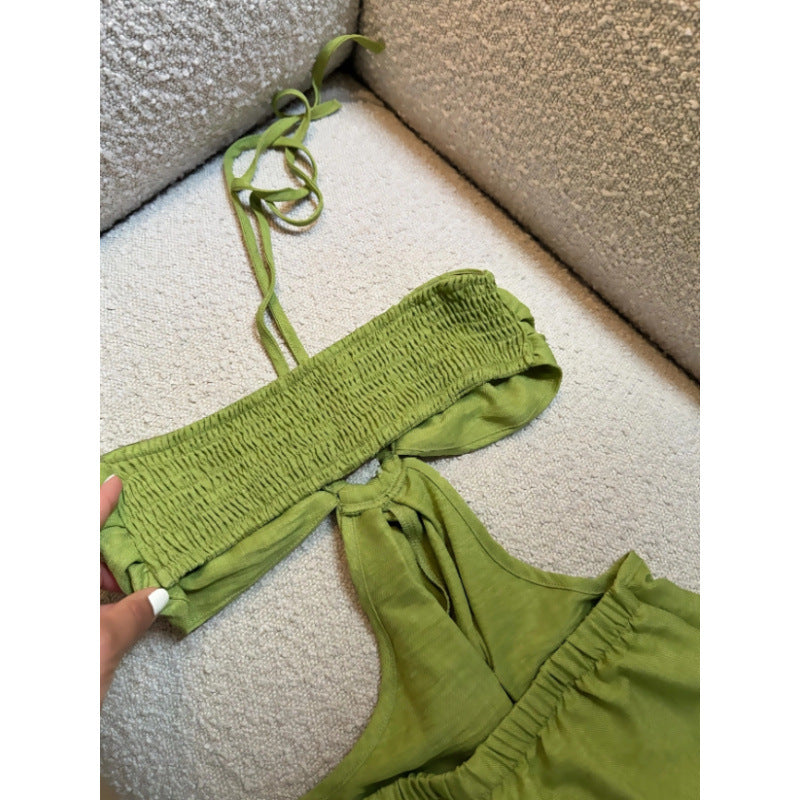 cross-border code  independent station 1688 vacation cut outhalterlongdress without accessories