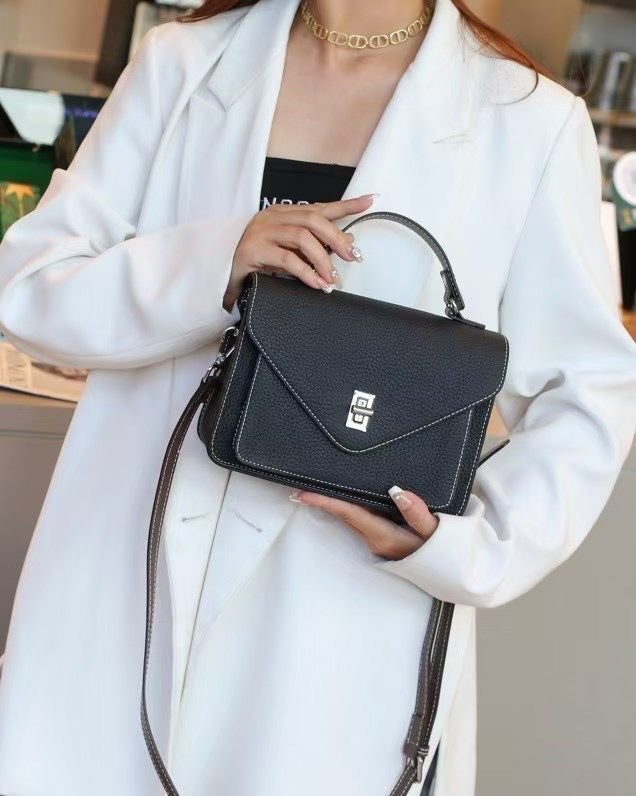 Togo pattern cowhide small square bag for women 2023new arrival women's genuine leather bag work clothingcasualeasiest for match shoulder crossbody bag