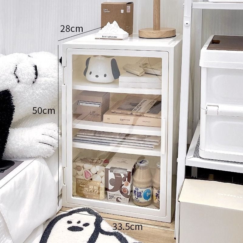 Bedside table for room, simple rental bedroom, household multi-layer bedside cabinet, plastic ins style creative storage rental house