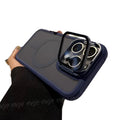 Lens holder and goggles suitable for apple 16promax skin-feeling frosted magnetic phone case iphone15 protective cover