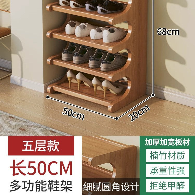 Simple shoe rack, small narrow door, household shoe cabinet, rental house, dormitory, multi-functional storage artifact, space-saving shelf