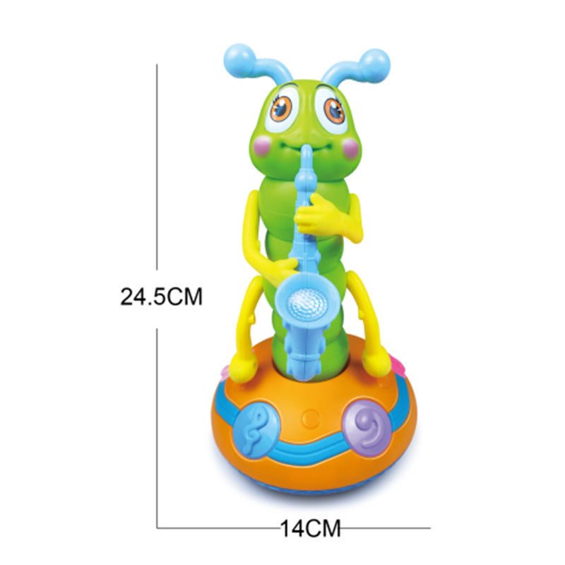 Cross-border export  electric lighting music saxophone twisting bug, enlightenment early education educational toy wholesale