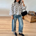 cross-border european and american women's clothing: new summer tops - fashionable, relaxed polka dot tie-back backless blouse