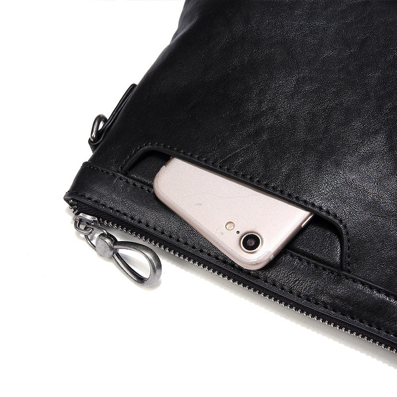 Leather men's bag business casual men's cowhide clutch envelope bag fashion large capacity clutch bag men's bag bag
