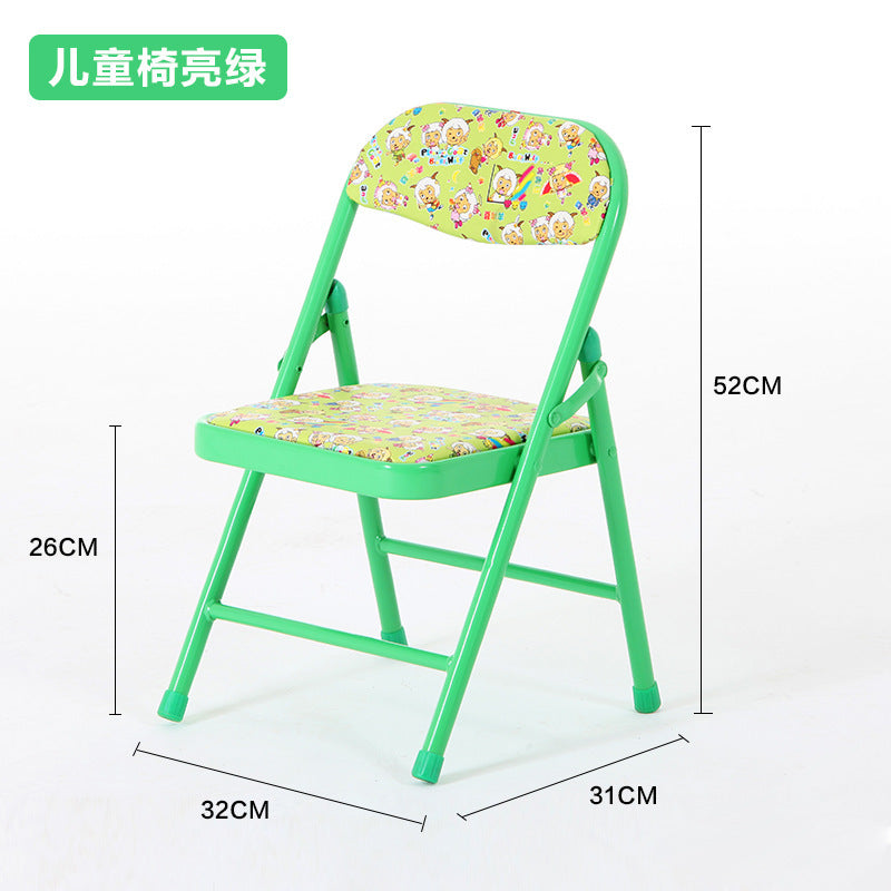 Children's small folding chair Solomon folding stool Children's back chair Kindergarten seat Metal portable chair