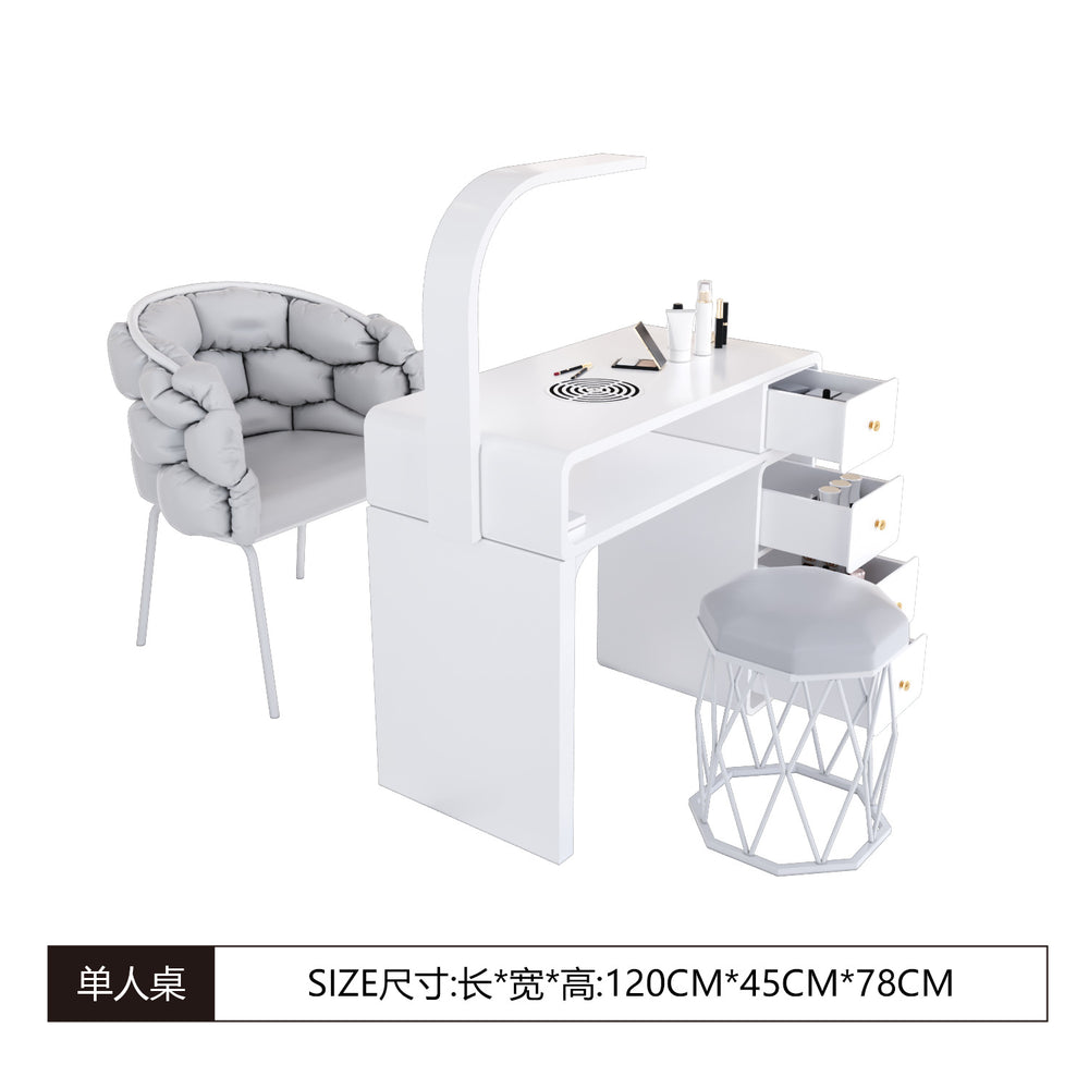 Widened 45cm nail table and chair set - special offer! economical single/double, light luxury, multi-functional, odorless, carbon steel with baked enamel finish