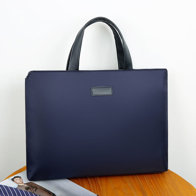 New men's fashion trend horizontal bag business meeting document bag portable briefcase large capacity high value