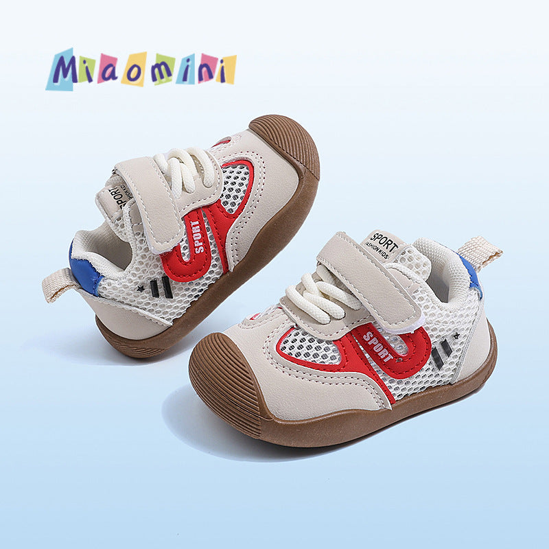 spring/summer new collection: baby soft-soled prewalker shoes, girls' functional shoes, anti-slip, anti-kick, breathable mesh single shoes for babies