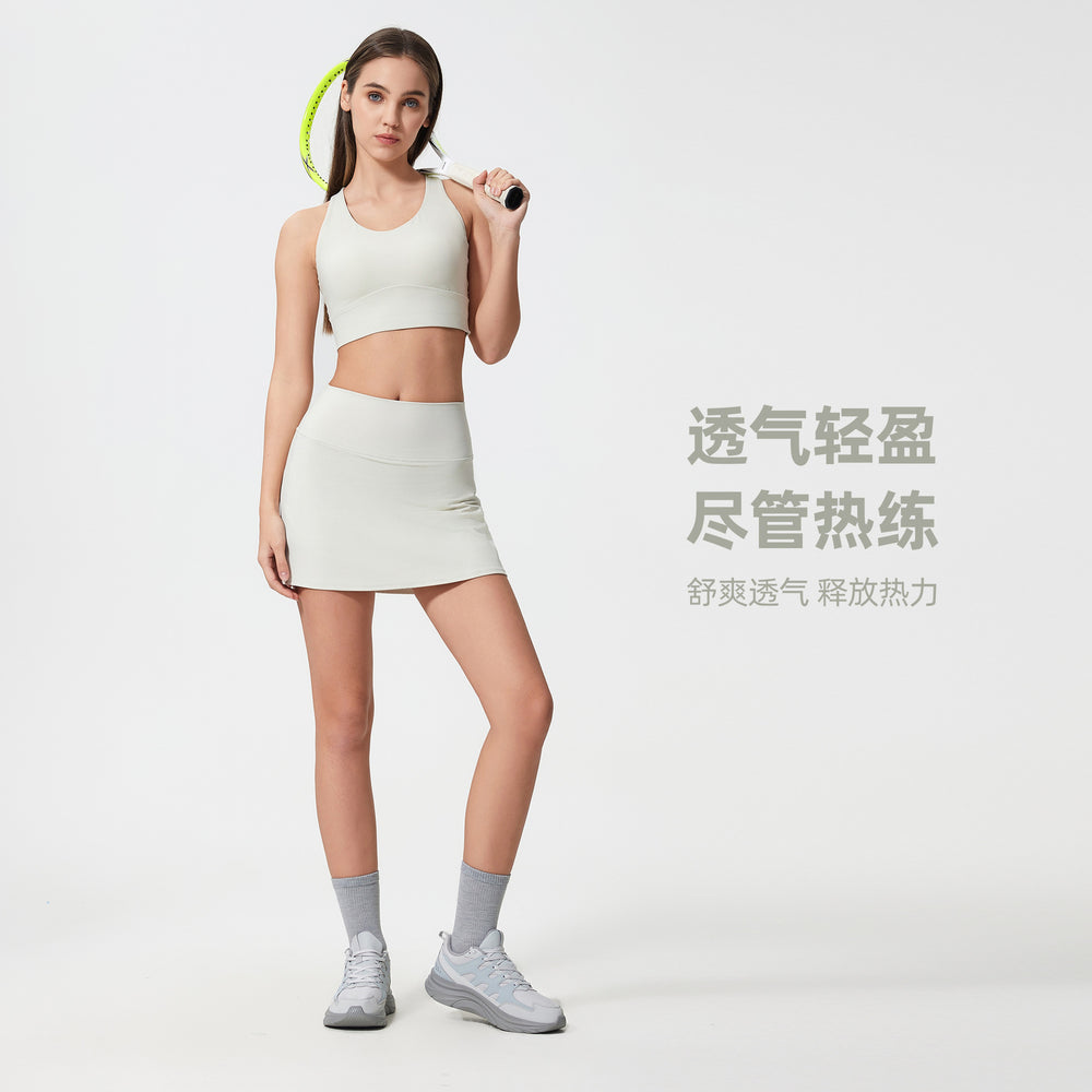 New arrival outdoor sports tennis skirt fashion tape quick-drying fitness skirt yoga sports skirt women d25049