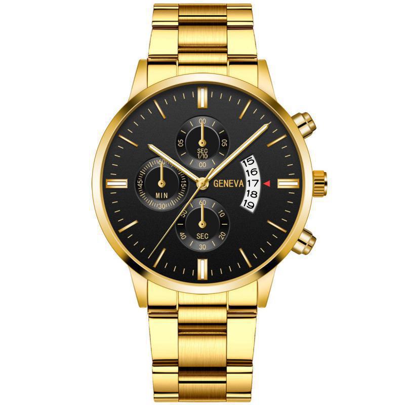watch fake three-eye men's steel band watch business casual calendar quartz watch men's spot other