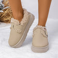 export plus size chunky sole snow boots for women,  winter new fashion casual slip-on short snow boots