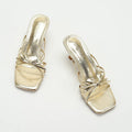 2025 summer new french style gold heeled mules - women's elegant open-toe sandals with thin straps and mid-heel for outdoor wear