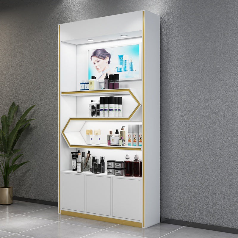 Paint Cosmetics Display Cabinet MDF Fiberboard Storage Movable Beauty Salon Product Cabinet Creative Display Cabinet