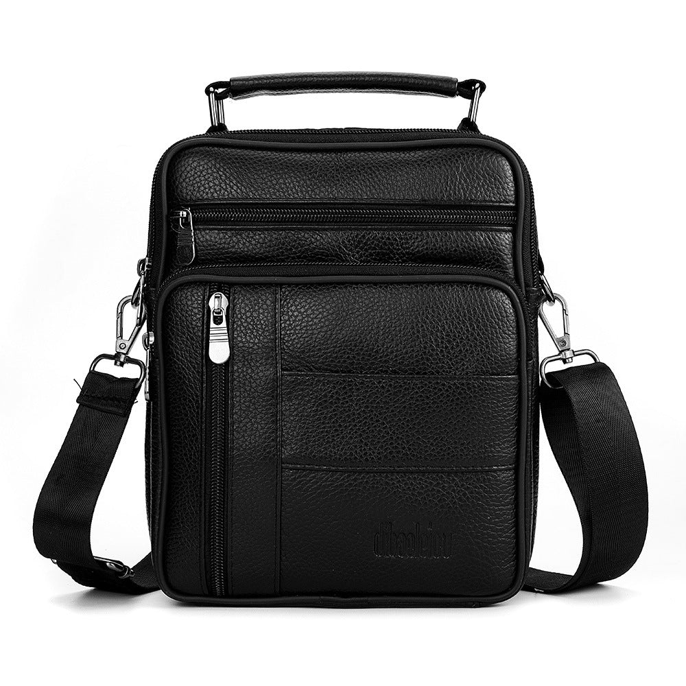 Cross-border wholesale business, genuine leather men's bags, first-layer cowhide shoulder bags, multi-functional men's messenger bags, men's handbags.