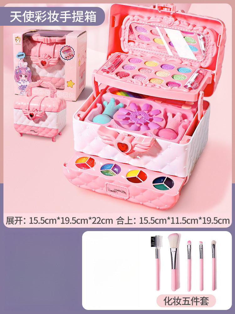 Kids' makeup table playset toy - nail polish, princess makeup box, pretend play, parent-child interaction