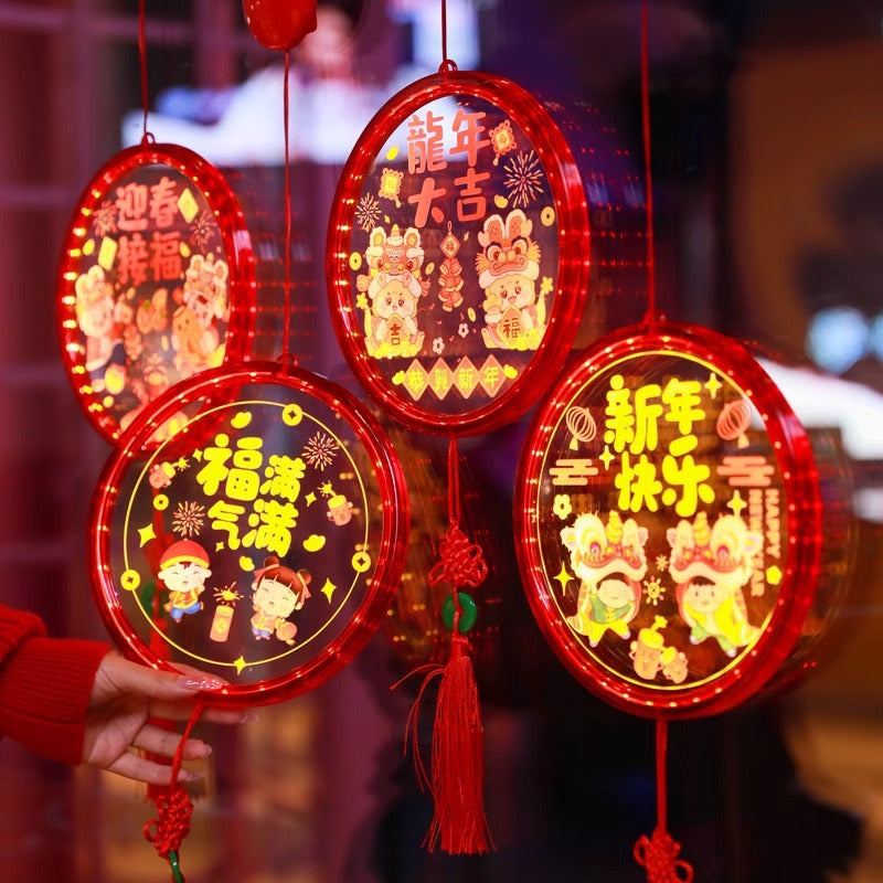 Festival cartoon ambient light hanging light Fu character wedding festive decorative light Spring Festival arrangement pendant indoor lighting ornament