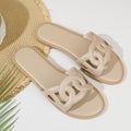 Plus size fashionable fairy style slippers flat bottom beach vacation sandals women's summer outdoor candy color sandals