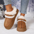 Wholesale women's winter new fashion shearling warm snow boots - slip-on, comfortable, lightweight, thick-soled ankle boots