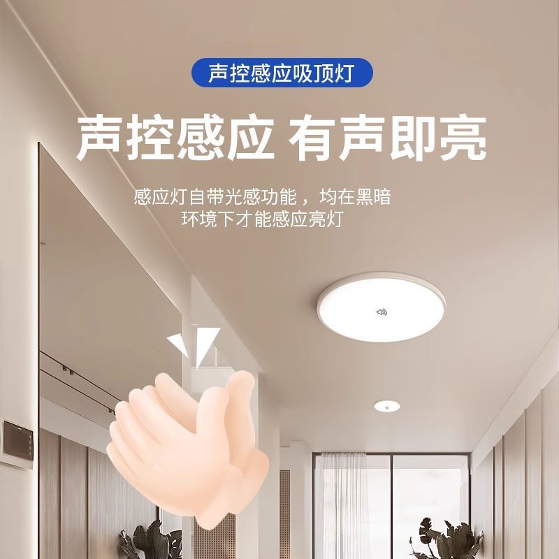 Led ceiling light - motion sensor radar light for stairwells, hallways, entryways, and balconies
