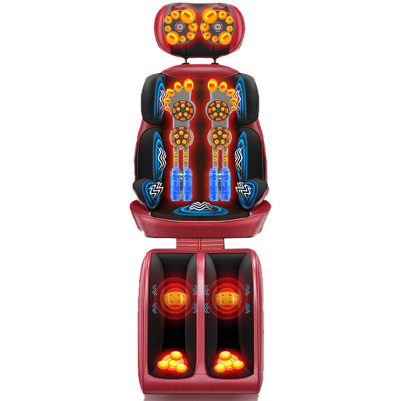 Multifunctional massage chair cushion - neck, back, waist, leg, and scalp kneading, heat compression, vibration - full body massage pillow for home use