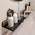 Walnut bathroom mirror front faucet storage rack suction cup no punch bathroom wash basin wall hanging storage rack