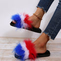 Fashion real fur ostrich fur slippers women's winter flip-flops fur fur women's shoes outwear cotton slippers outwear slippers women