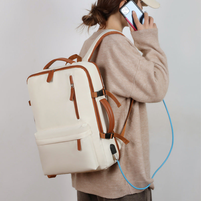 Cross-border short-distance travel backpack fashionable large-capacity computer backpack high-value college student simple schoolbag wholesale