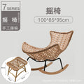 Rocking chair recliner - adult size, sleepable, single seater, rattan woven, balcony lounger, bedroom leisure, home use lazy sofa