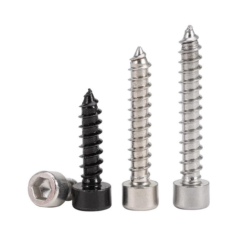 Cylinder head inner hexagonal self-tapping screw nickel-plated 8.8 grade black zinc carbon steel iron cup head audio pointed tail screw