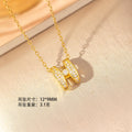 [titanium steel] japanese and korean cross-border popular fashion letter h necklace for women, high-end, accessible luxury, niche clavicle chain jewelry