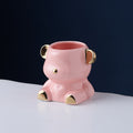 Bear fruit fork suit high-looking electroplated ceramic storage jar stainless steel fork spoon combination fruit pick jar wholesale