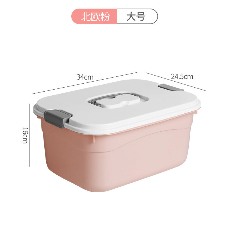 Storage Box Plastic Clothes Organizing Box Covered Portable Storage Box Extra Large Household Toys Snack Storage Box