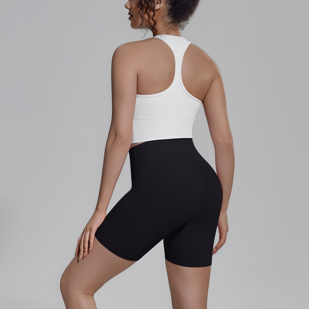 pure color double-sided brocade beautiful back tight-fitting breathable yoga suit training sports running fitness two-piece set for women