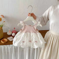 Baby girl summer new sweet lace trim camisole first birthday dress princess bowknot tutu dress