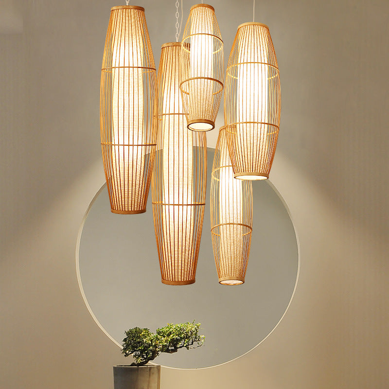 Manufacturer Home Furnishing Bamboo Chandelier Living Room Chinese Tea Room Restaurant Hotel Aisle Tatami Tea House Lighting Energy Saving