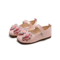 Preppy stylekidsflats square toe springnew arrivalk-style big bowsgirl princess shoes children's leather shoes