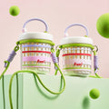 High-style fruit cup, leak-proof and portable, food-grade double-layered with drainage, perfect for on-the-go salads and fruit
