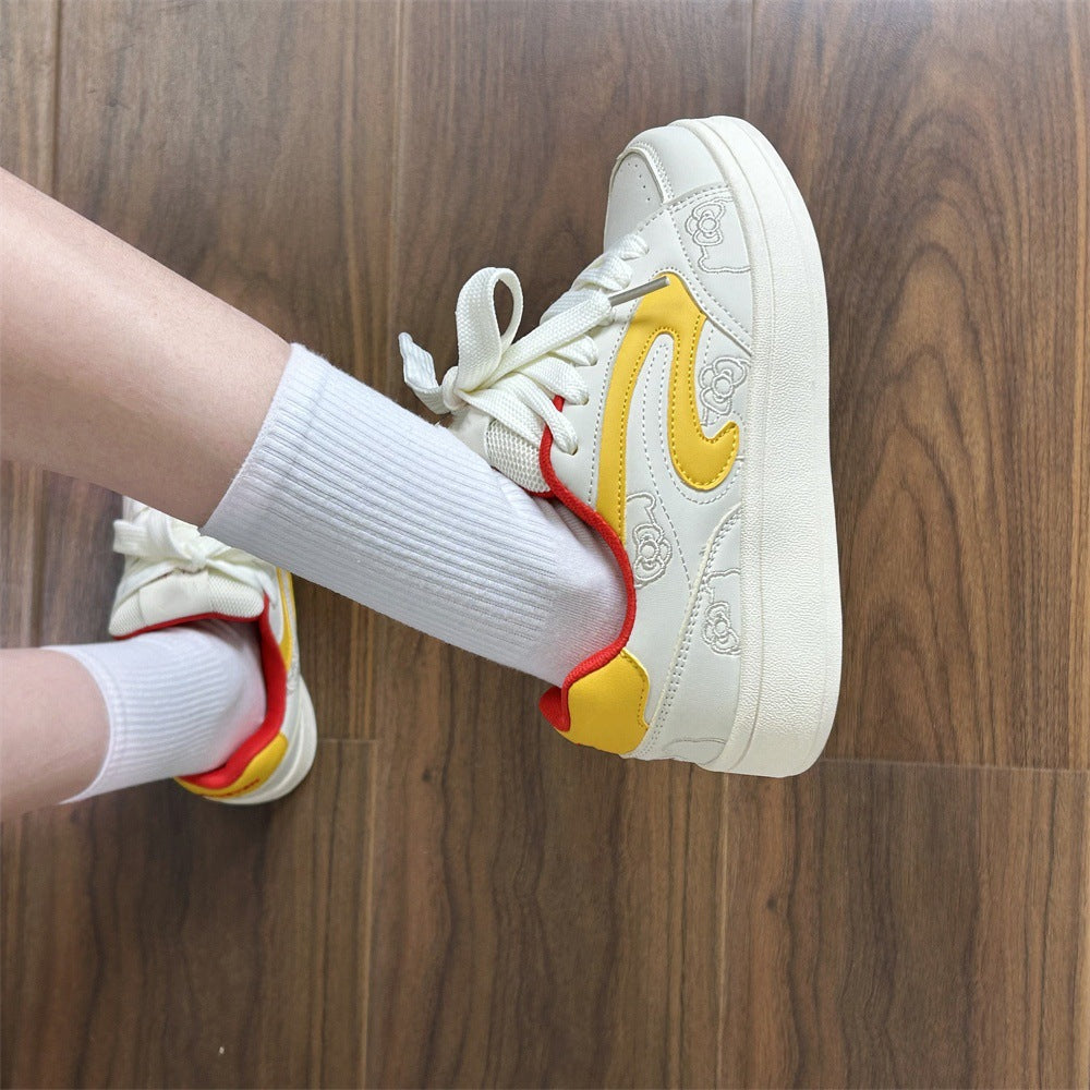 Dopamine easiest for match sneakers american niche style2026autumnew arrivalwhite shoes sports casualins trendy bread shoes