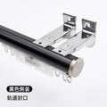 Aluminum alloy curtain rod roman rod track side-mounted single pole double pole thickened top-mounted scandinaviancasual black small bay window