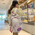 Macaron color cute french fries bear backpack for primary and secondary school students, large capacity, wear-resistant and easy to take care of, backpack