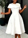 new arrivalelegancefashiondress a swinghigh waist jacquard stereo applique dresspartydresses
