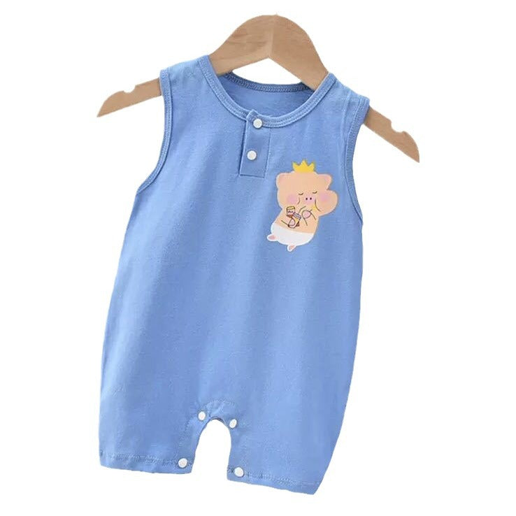 Infant summer lightweight sleeveless romper - casual, athletic, and perfect for lounging or outings