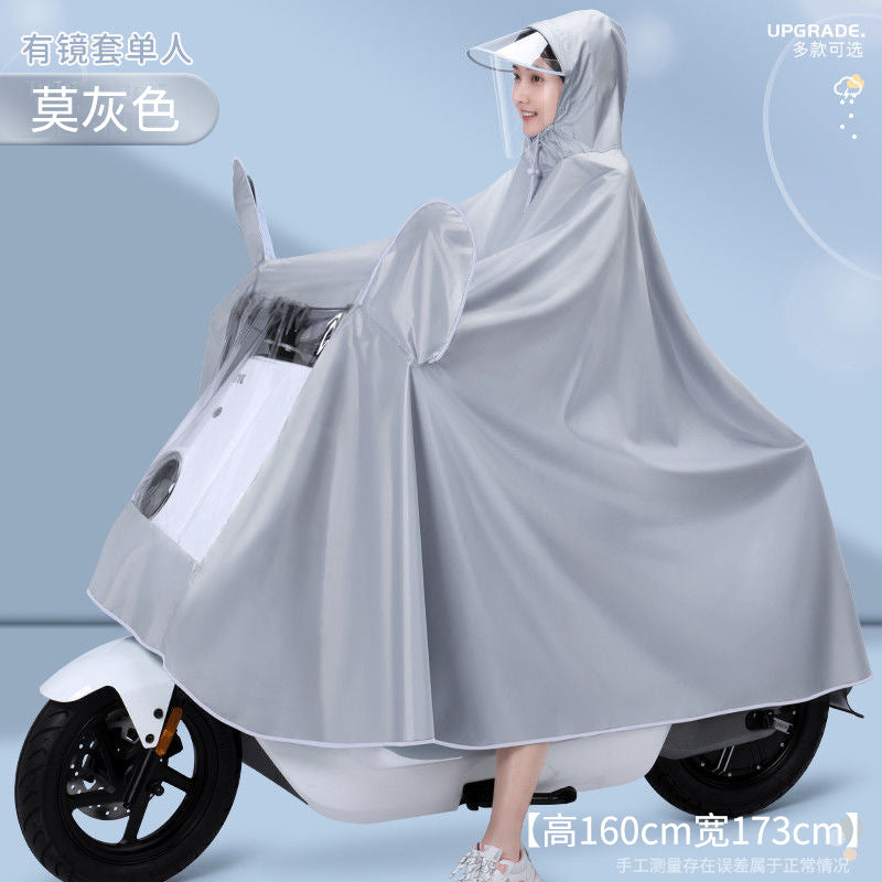 Battery car raincoat oxford cloth long full body rainproof poncho single motorcycle bicycle waterproof morandi