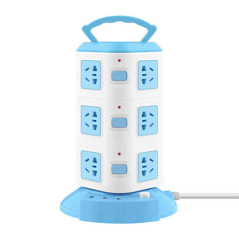 Smart vertical socket panel multi-hole multi-function with usb charging tower type plug strip for home power strip wiring board