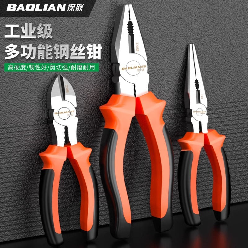 Baolian tiger pliers, wire cutters, multi-functional for home special tools, electrician's oblique tip, industrial grade pliers