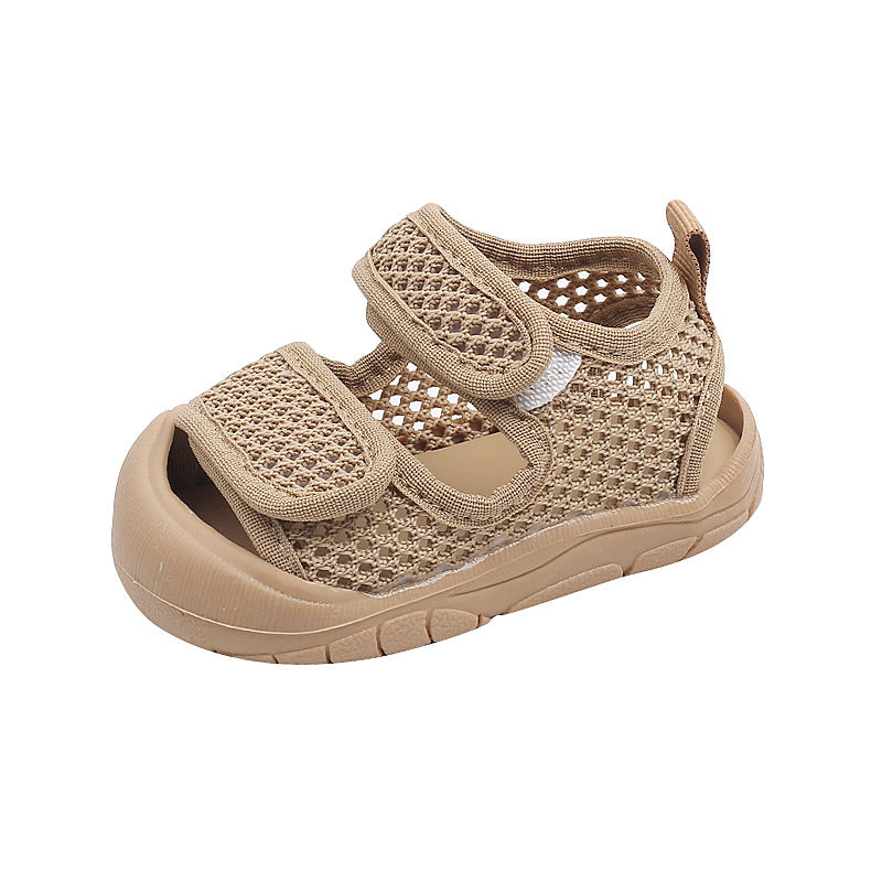 Baby sandals summer girls mesh breathable mesh shoes boys new indoor girls non-slip soft bottom baby shoes